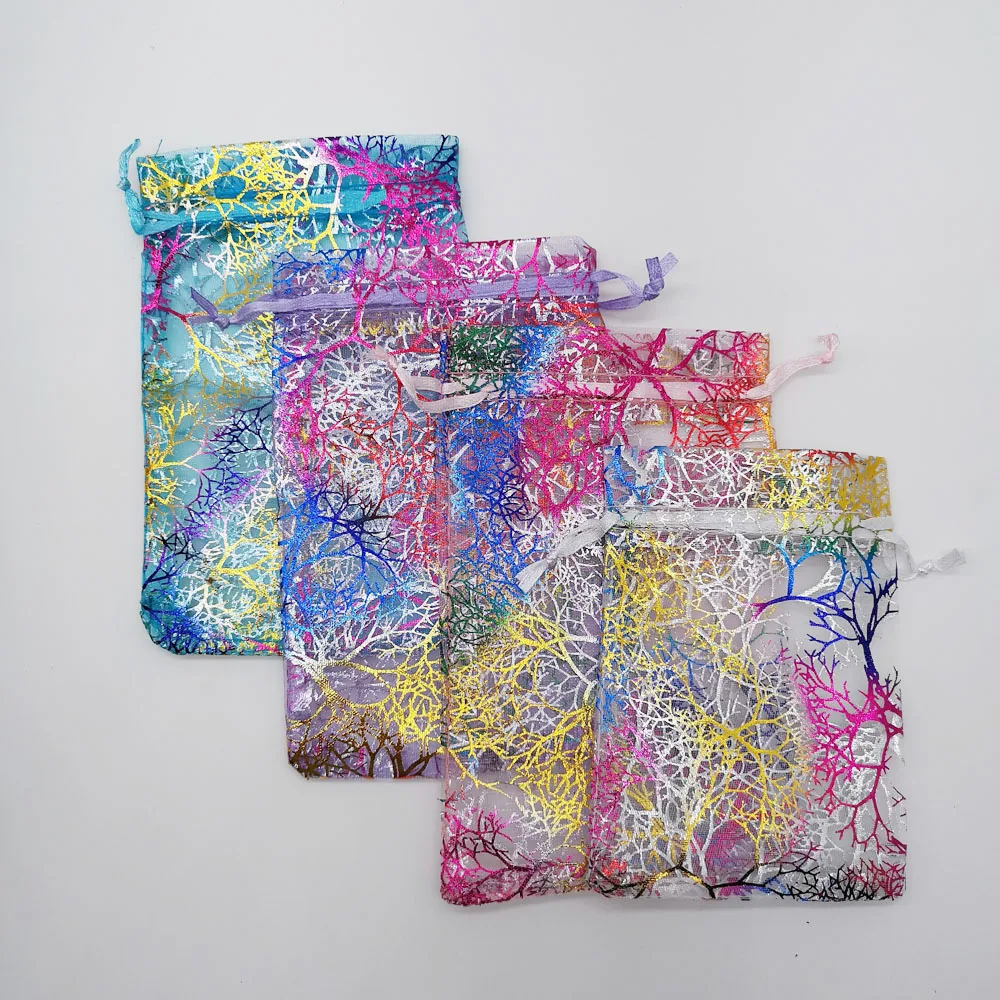 Мешочек из органзы кораллового цвета 100 шт. | Украшения и аксессуары