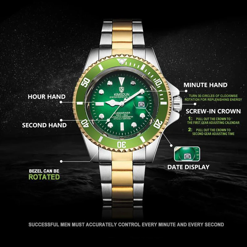 

Top Brand Luxury Men's Automatic Mechanical Watch Waterproof Luminous Watches for Men Stainless Steel Belt Business Wristwatches