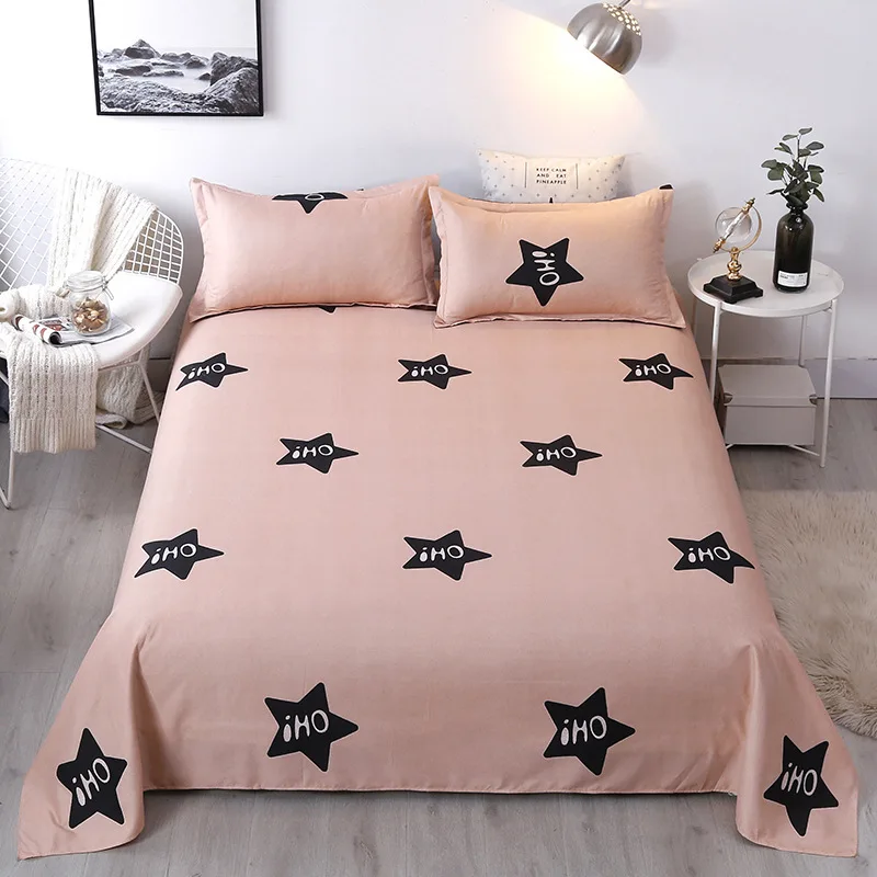 Полный размер мультфильм печатных полиэстер плоский лист покрывало для кровати