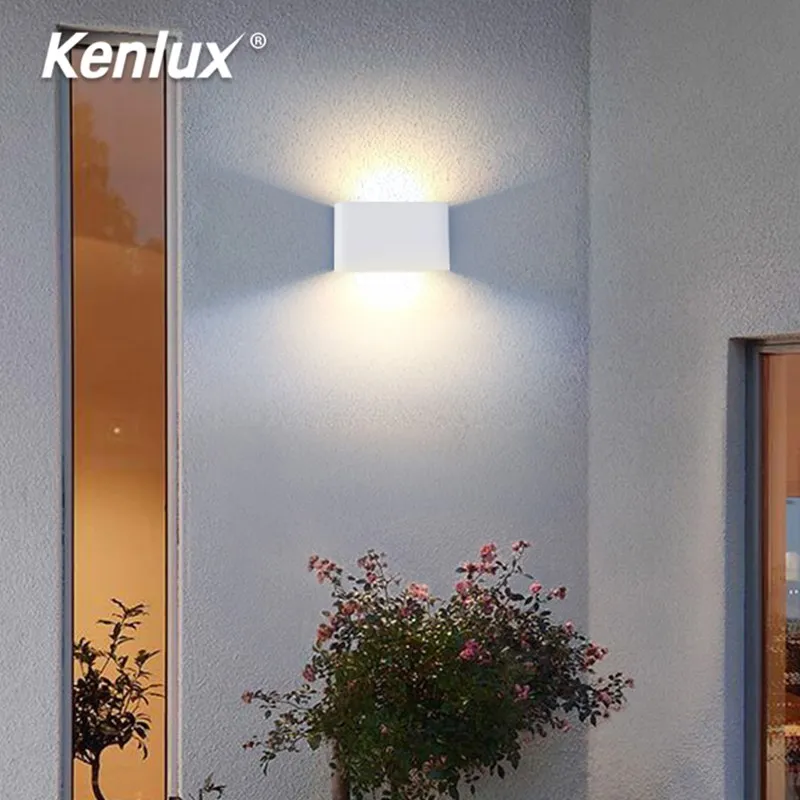 Настенный светодиодный светильник алюминиевая уличная и комнатная лампа белого
