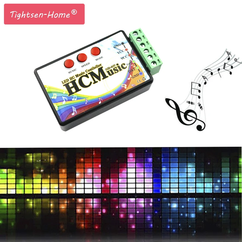 Новый светодиодный музыкальный контроллер Φ WS2812b WS2811 WS2813 6803 1903 IC цифровая