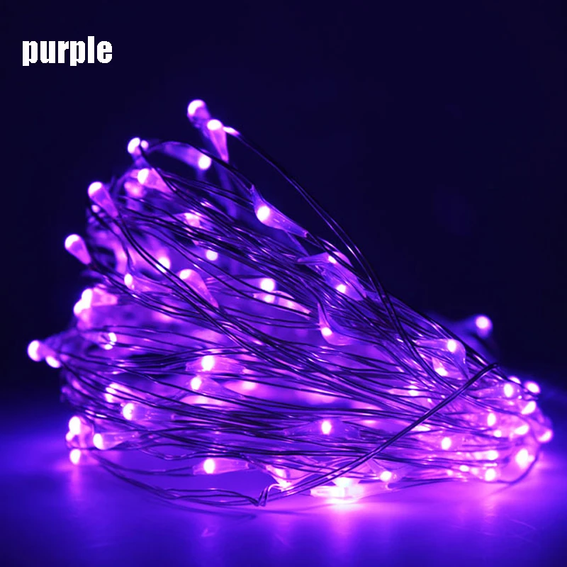 purple Рождественские украшения для дома из проволоки, сказочные гирлянды, светодиодные рождественские украшения, декор для рождественской елки, новогодний декор для улицы - Цвет: purple