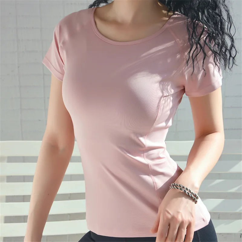 Buy Breathable Sport Yoga Shirt Women Running Top Summer Short Sleeve Workout T Gym Training Fitness Tee Femme on