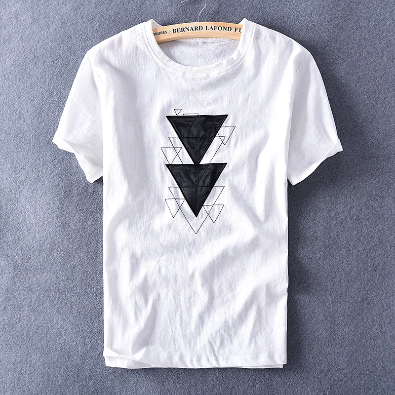 

New arrival 2020 summer brand t shirt men linen fashion comfortable t shirts for men short-sleeved casual t-shirt mens chemise