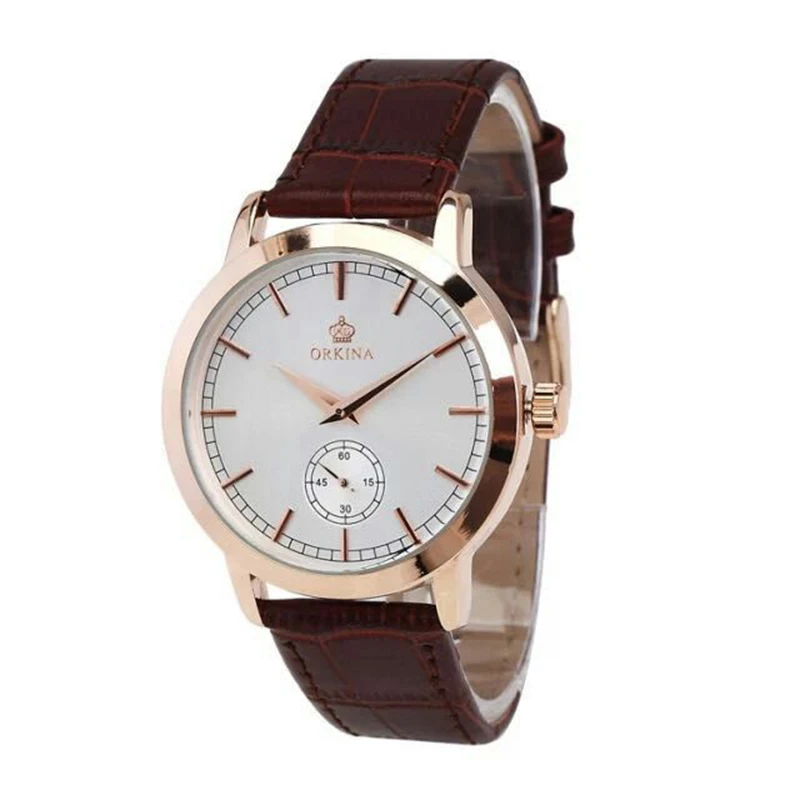 Часы ORKINA мужские с тонким корпусом элегантные японские кварцевые Т-образные
