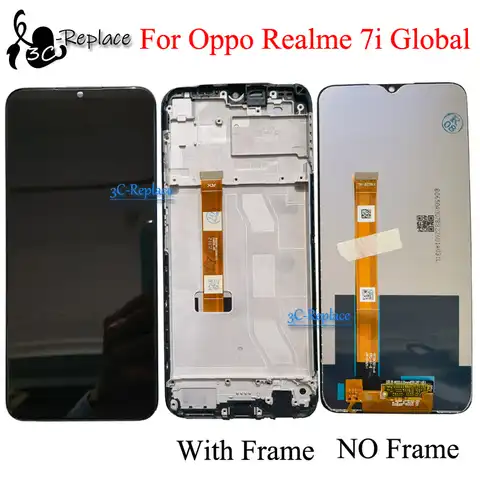 Helio G85 Оригинал 6,5 дюйма для Oppo Realme 7i Global RMX2193 ЖК-дисплей/фотография с заменой рамки