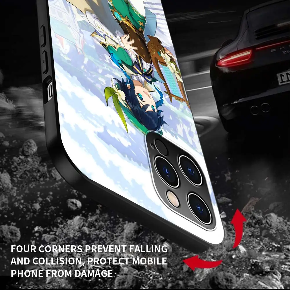 

Genshin Impact Popular Game Phone Case For iPhone 11 Pro XS XR X Cover For iPhone 12 Pro Max 7 8 Plus SE 2020 Black Shell Coque