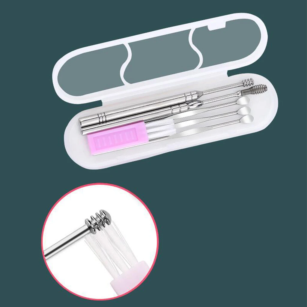 

6pcs Stainless Steel Ear Pick Wax Cleaner Earpick Curette Earwax Removal for Adults Kids