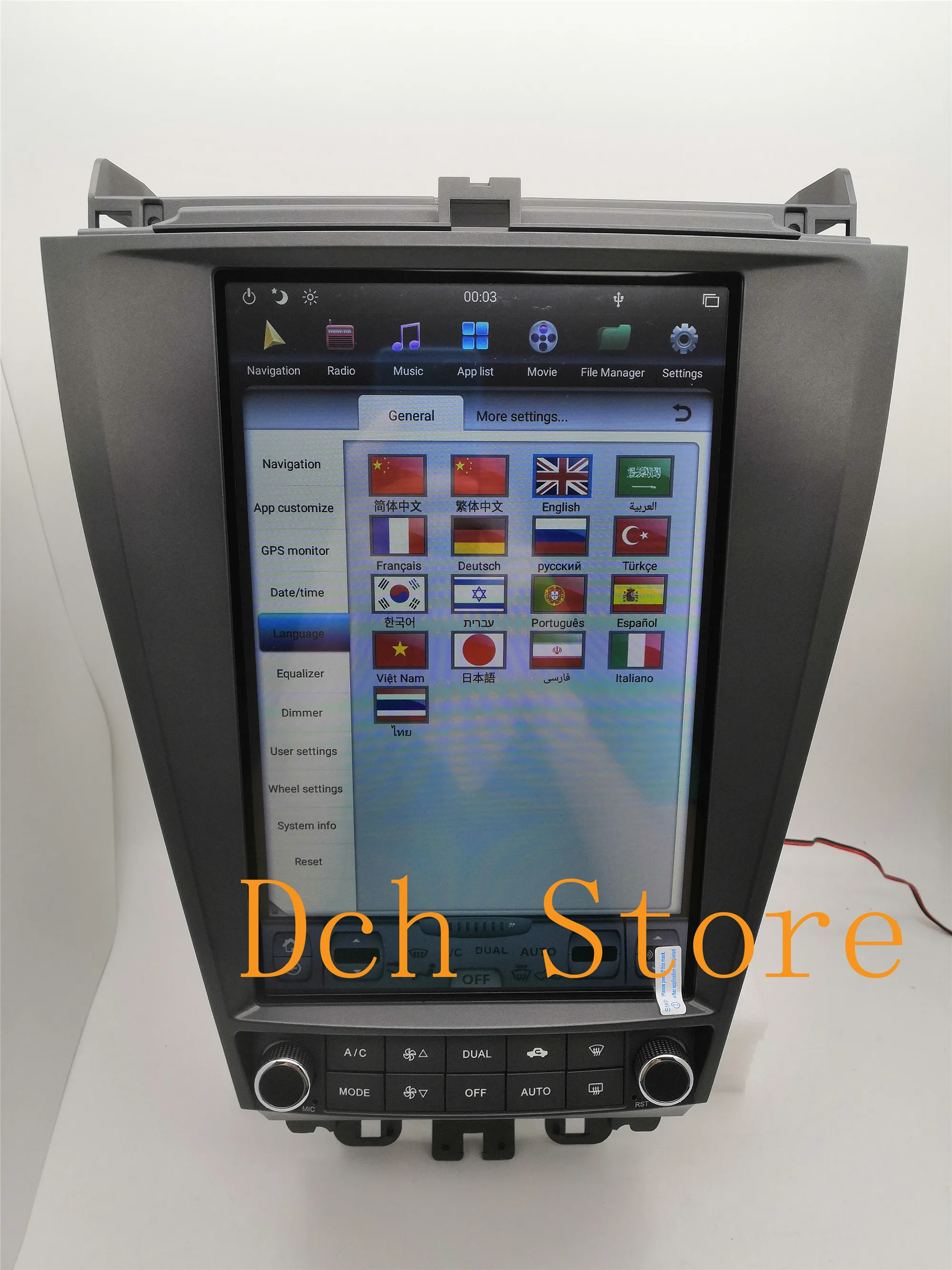 Автомобильный DVD плеер с GPS Android 9 0 12 1 дюйма tesla style для HONDA ACCORD 7 seven 2003 2007 px6 carplay радио