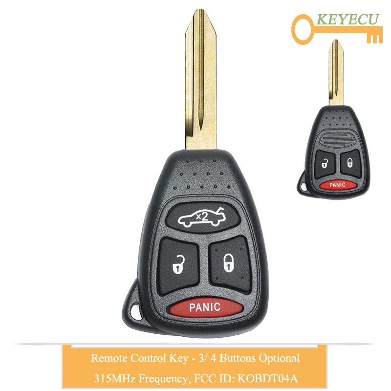 KEYECU пульт дистанционного управления автомобильный ключ для Dodge Chrysler Jeep Dakota Durango