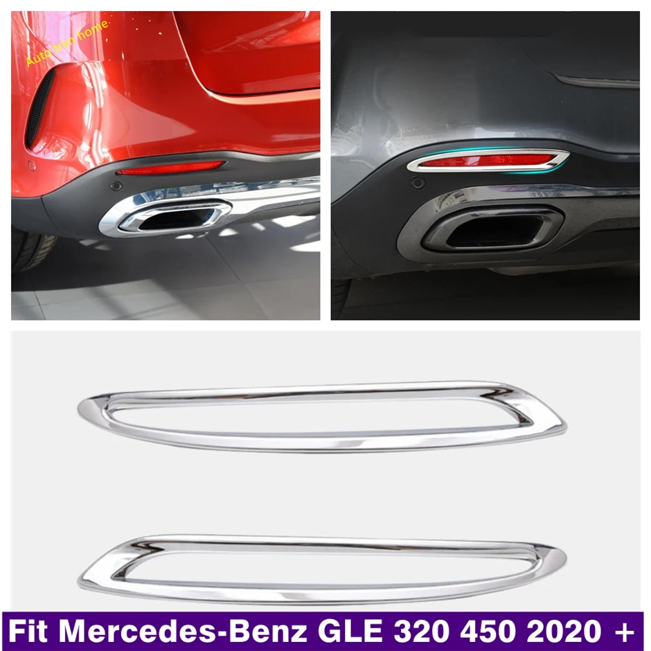 

Chrome Exterior Rear Fog Lights Lamps Decoration Frame Cover Trim For Mercedes-Benz GLE 320 450 2020 2021 ABS Auto Accessories