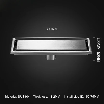 LF66010-10x30cm Mid LF66010 304 нержавеющая сталь Невидимый водосток пола Ванная комната Душ пол длинный дренаж квадратная душевая комната трап - Цвет: LF66010-10x30cm Mid