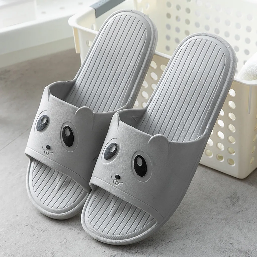 Женские летние шлепанцы с рисунком панды домашние тапочки для мужчин и женщин