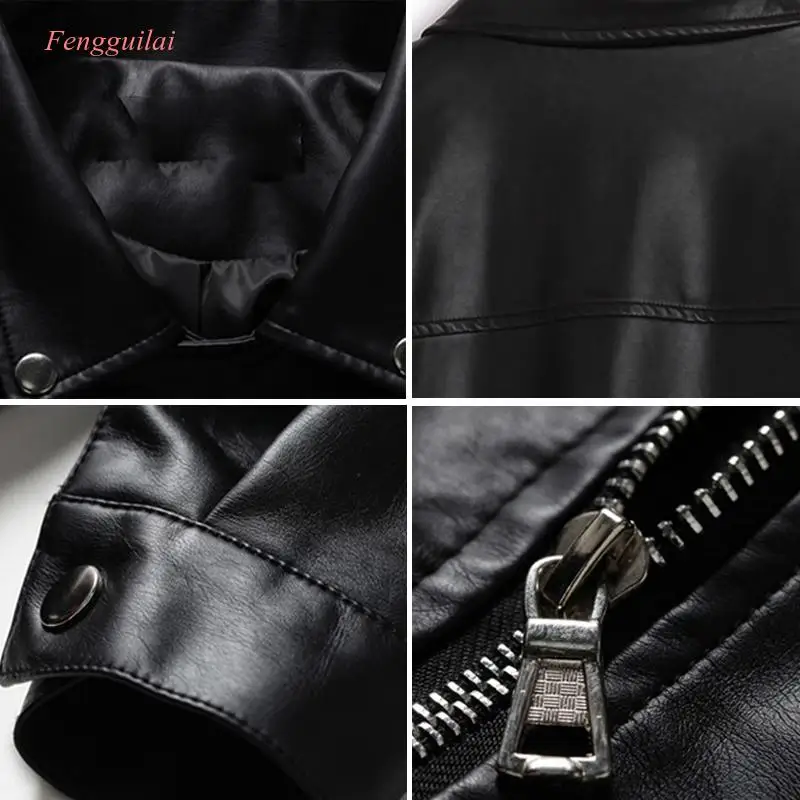 

Newl Women Autumn Winter Leather Jacket Oversized Boyfriend Korean Style Female Faux Coat Outwear Black 2020