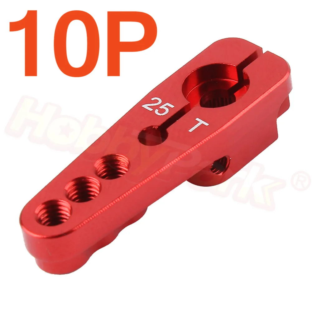 

10PCS 25T Servo Horn Aluminum Alloy Dual Clamping Servo Accessories Steering Arm for RC Model Car Robot Boat Airplane