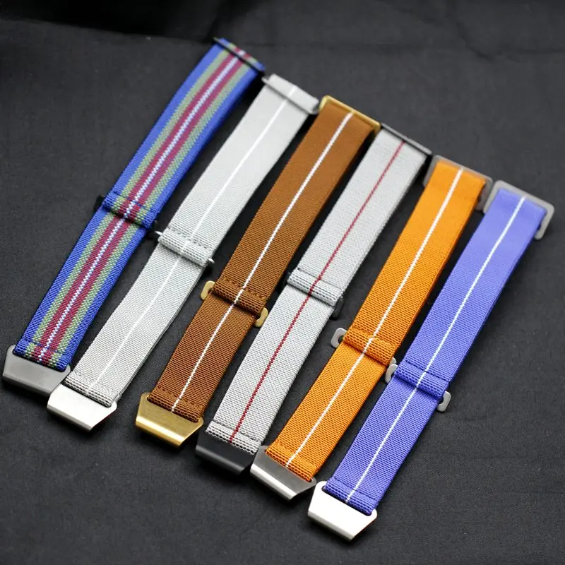 Часы наручные мужские с нейлоновым ремешком цветные эластичные в стиле ретро