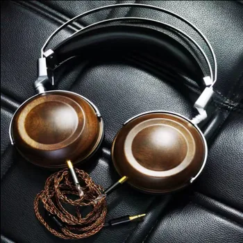 HANADOMI C1 HI-FI Headphones 50mm Beryllium Film Dynamic Stereo Wood Earphone DJ Metal Electronic Music Headband Headset 1