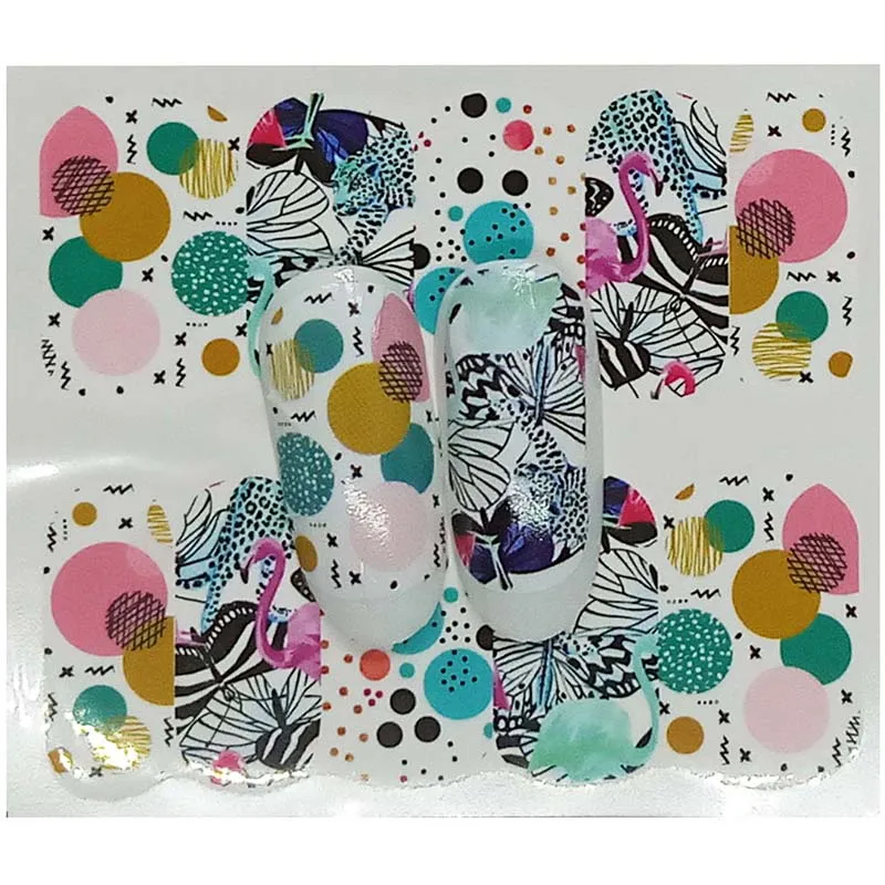 Полная наклейка слайдер с цветами водная переводная Наклейка для ногтевого