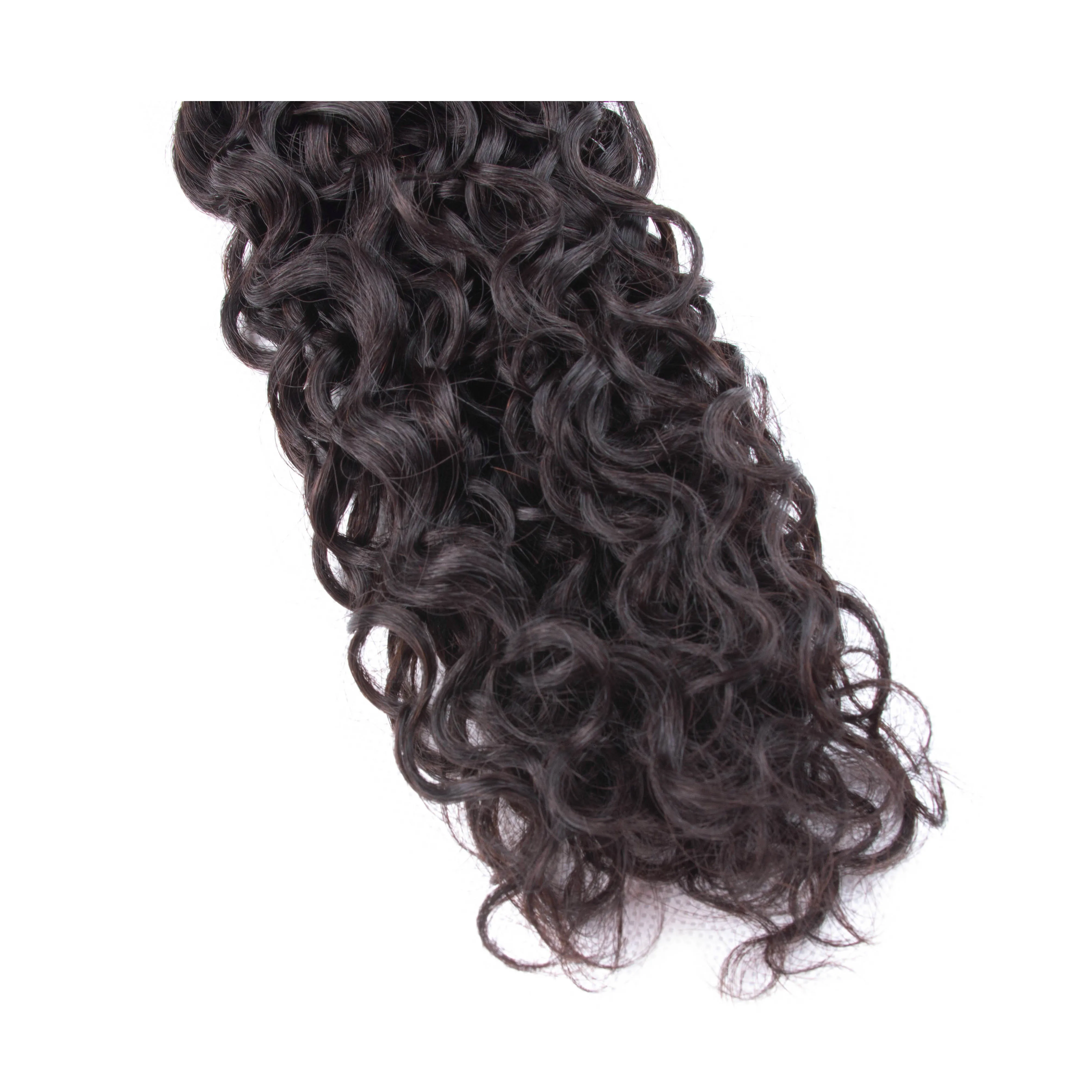 Кружевной фронтальный с пучками индийских волос Плетение 3 пучка закрытием