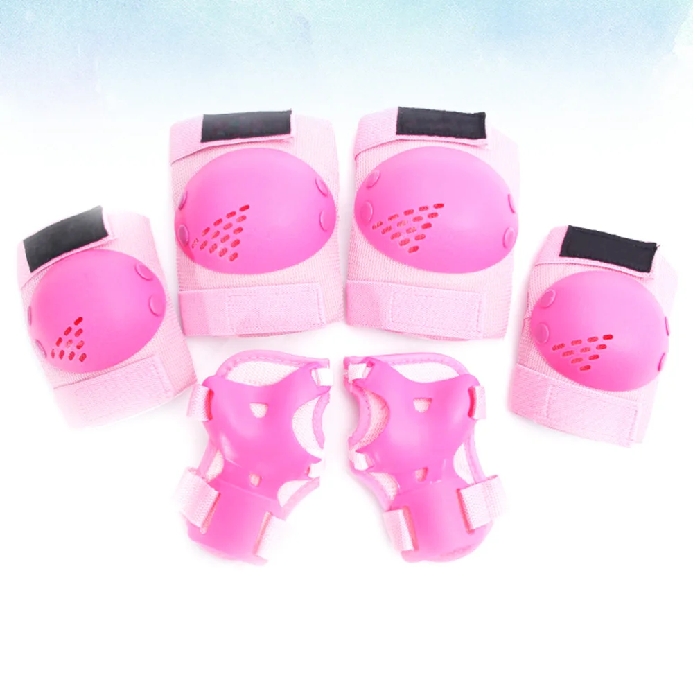 

6pcs Kids Outdoor Sports Protector Cycling Skateboard Protective Gear Knee Elbow Pads (Purple)