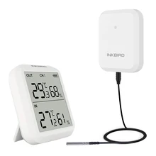 ITH-20R Weather Station Thermometer and Hygrometer Large Backlight LCD Outdoor&Indoor Inkbird Unit for House Kitchen Courtyard