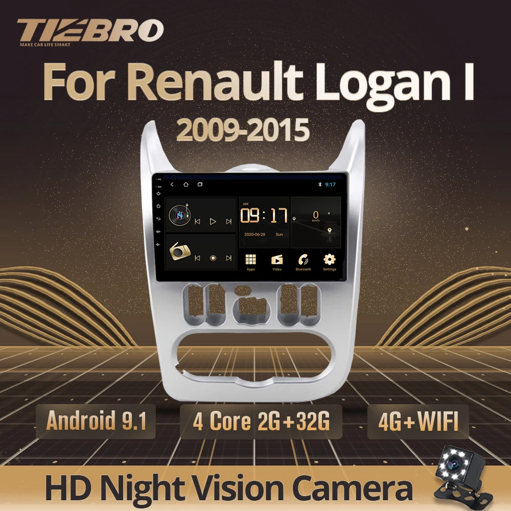 Автомагнитола TIEBRO 2DIN Android 9 0 для 2009 2015 Renault Logan I Sandero Lada Lergus Dacia автомобильный