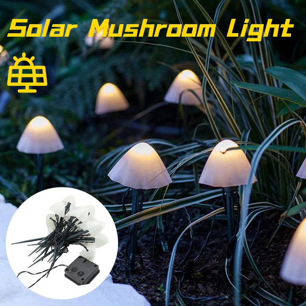 

Waterproof Outdoor Solar String Light Led Lamp Mushroom Light 10/12/20/30 LEDs Light Home Decoration for Garden Patio Pathway