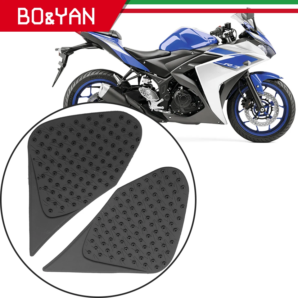 

For Yamaha YZF R3 YZF-R3 R25 2014-2018 Motorcycle Anti slip Tank Pad 3M Side Gas Knee Grip Traction Pads Protector Stickers