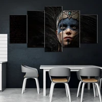 5 piece decorative painting poster game home mural hellblade senuas sacrifice game animation art wall decor paintings
