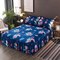 yaapeet bed skirt elegant bedspread satin cotton bed sheet for wedding decoration bed cover