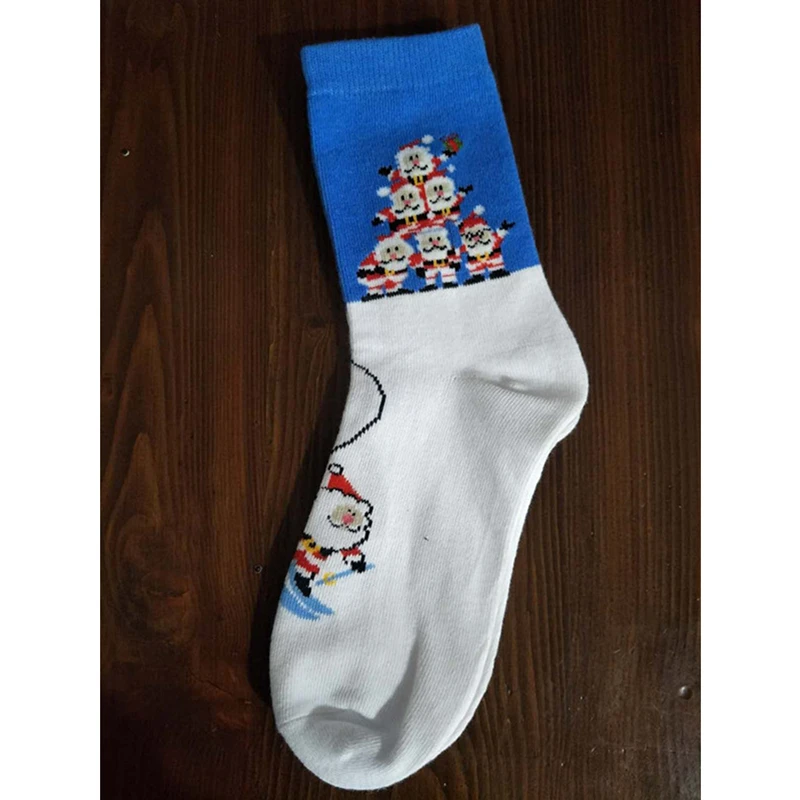 0145-6 Santa Claus Рождественский чулок Noel 1 пара хлопок Санта Клаус носки со снеговиком рождественские украшения для дома Рождественские подарки Новогодний подарок - Цвет: 0145-6 Santa Claus