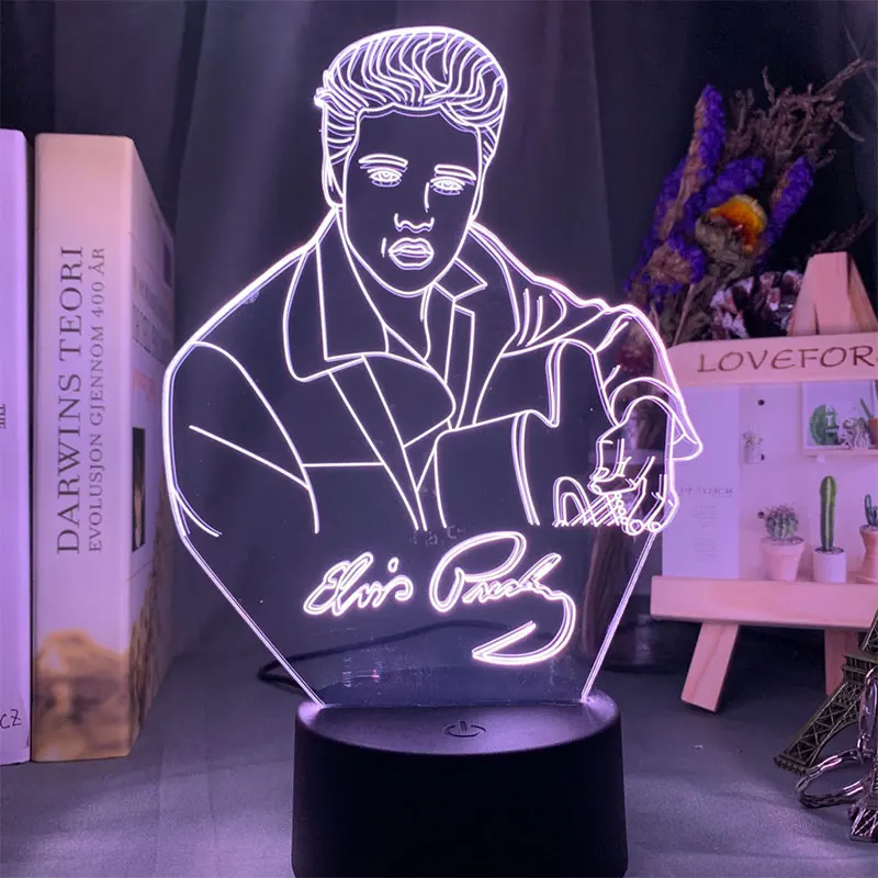 Queen Freddie Mercury Elvis Presley Figure 3D LED Night Light Touch Sensor Decorative Lamp Table for Baby Kids Gift | Лампы и