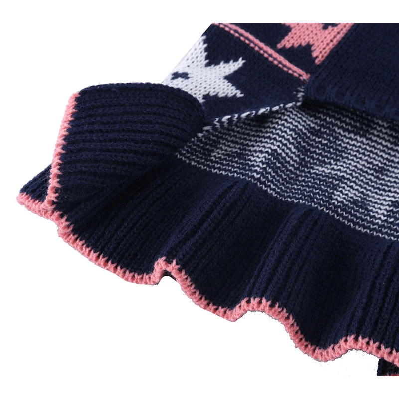 Turtleneck Knit Dog Sweater Grey Dress Navy Blue Clothes For Dogs Cats Pink Skirt Cute Dresses Small | Дом и сад