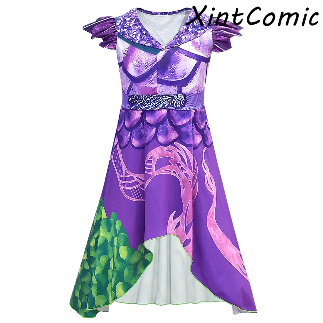 Изображением героев фильма наследники 3 Иви платье Косплэй Костюм для детей