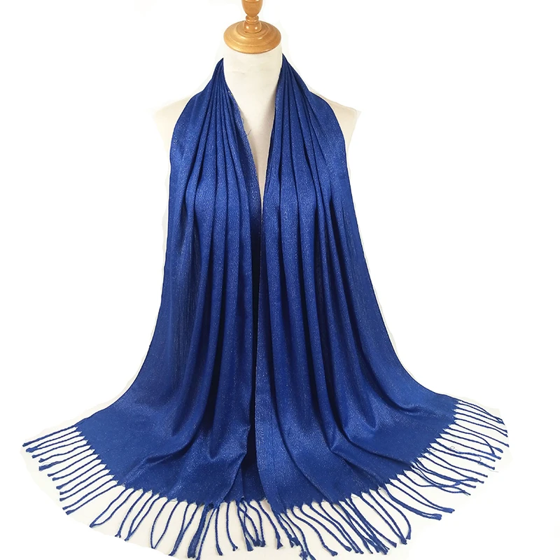 1 шт. мерцающий шарф металлическая пряжа Золото Серебро хиджаб шарфы дамы шали с