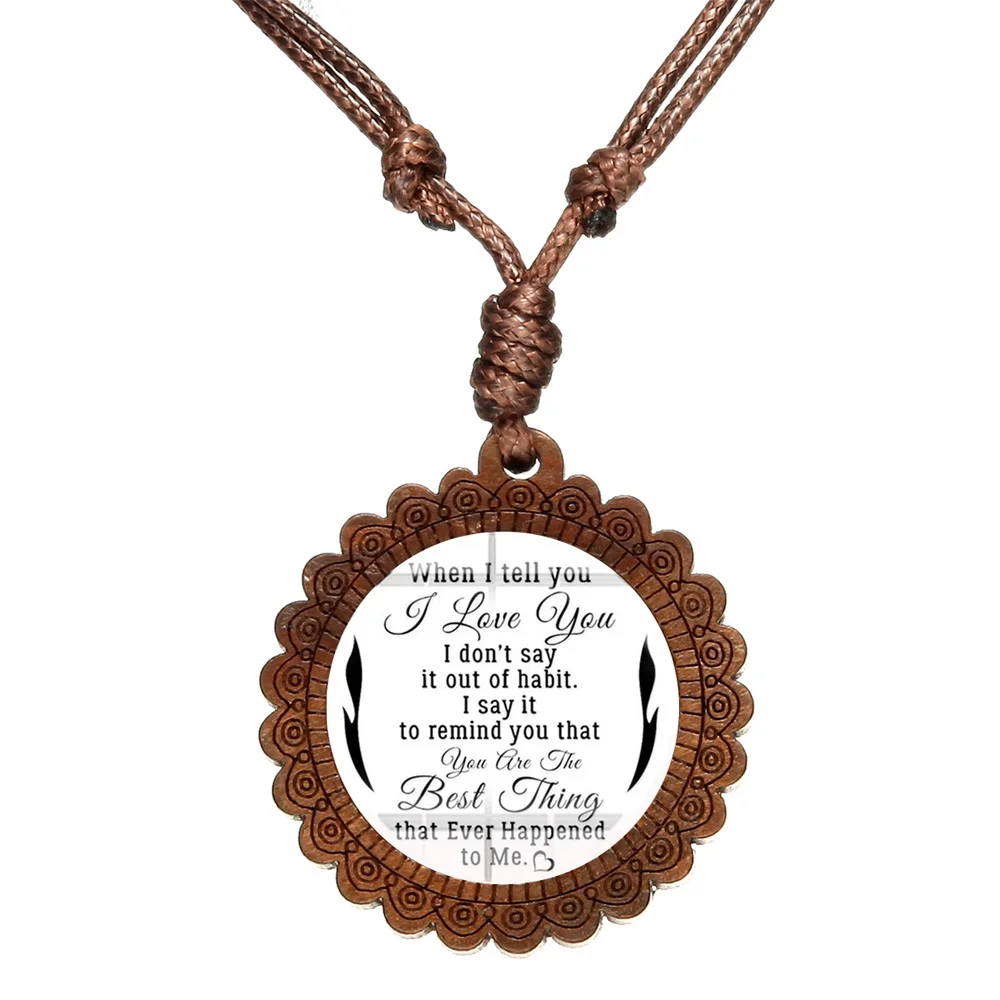 Модное ожерелье с подвеской Я тебя люблю креативный стеклянный кабошон