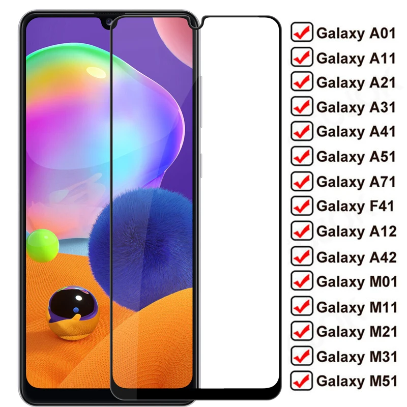 

Full Tempered Glass On Samsung Galaxy A41 A10 A20 S A30 A40 A50 A70 A52 A72 M51 M31 M51 A20S A21S A31 A51 Screen Protector Case