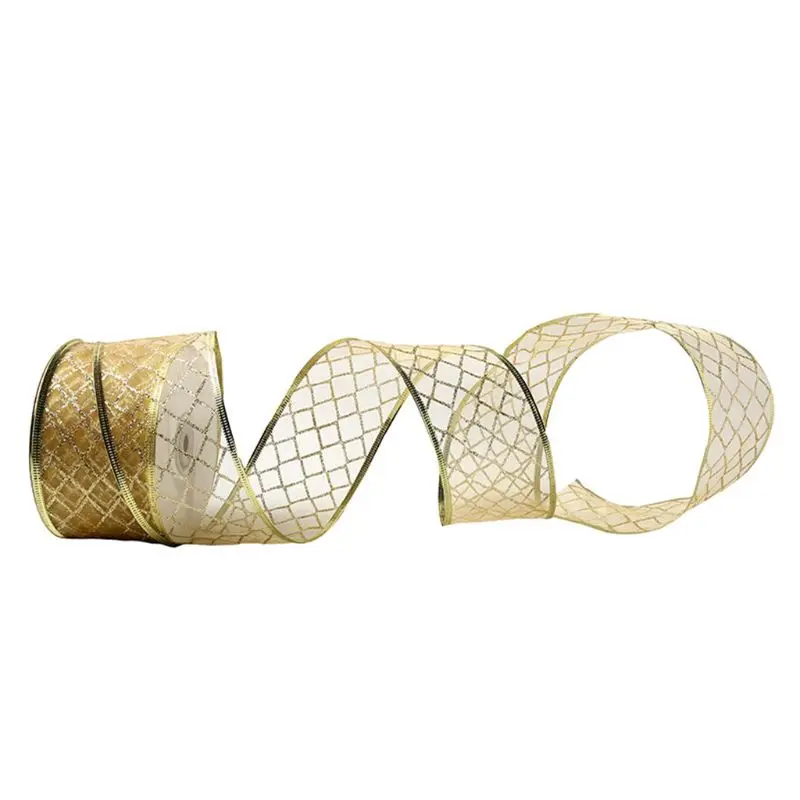 Лента из органзы прозрачная 50 ярдов/рулон с блестками украшения для самодельного