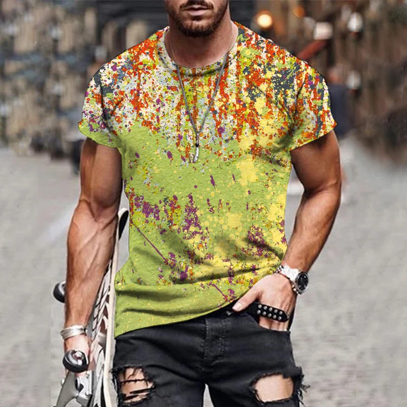 

Men's casual entertainment street Harajuku short sleeve summer spring cool 6xl retro art hip hop fun funny T-shirt