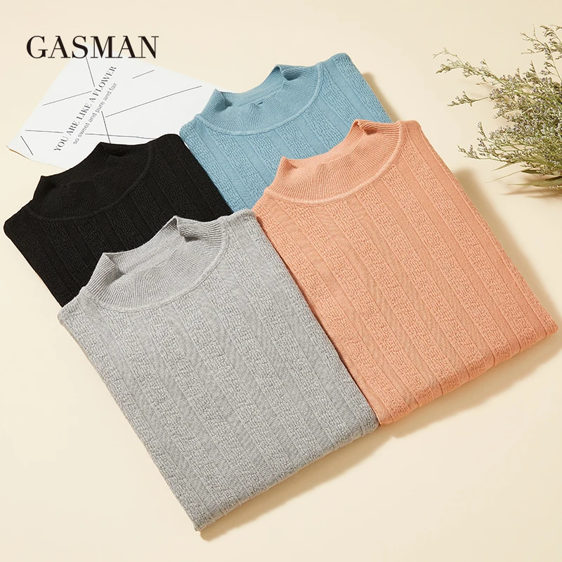 GASMAN 2020 Bodycon Casual Pullovers Autumn Winter Women Sweater Knitted Top Jumper Fashion Female Slim Turtleneck Warm Sweaters |