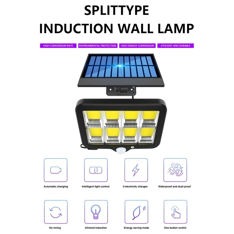 

Remote Control 160 LED COB Solar Light PIR Motion Sensor IP65 Outdoor Solar Wall Street Light Waterproof Lamp