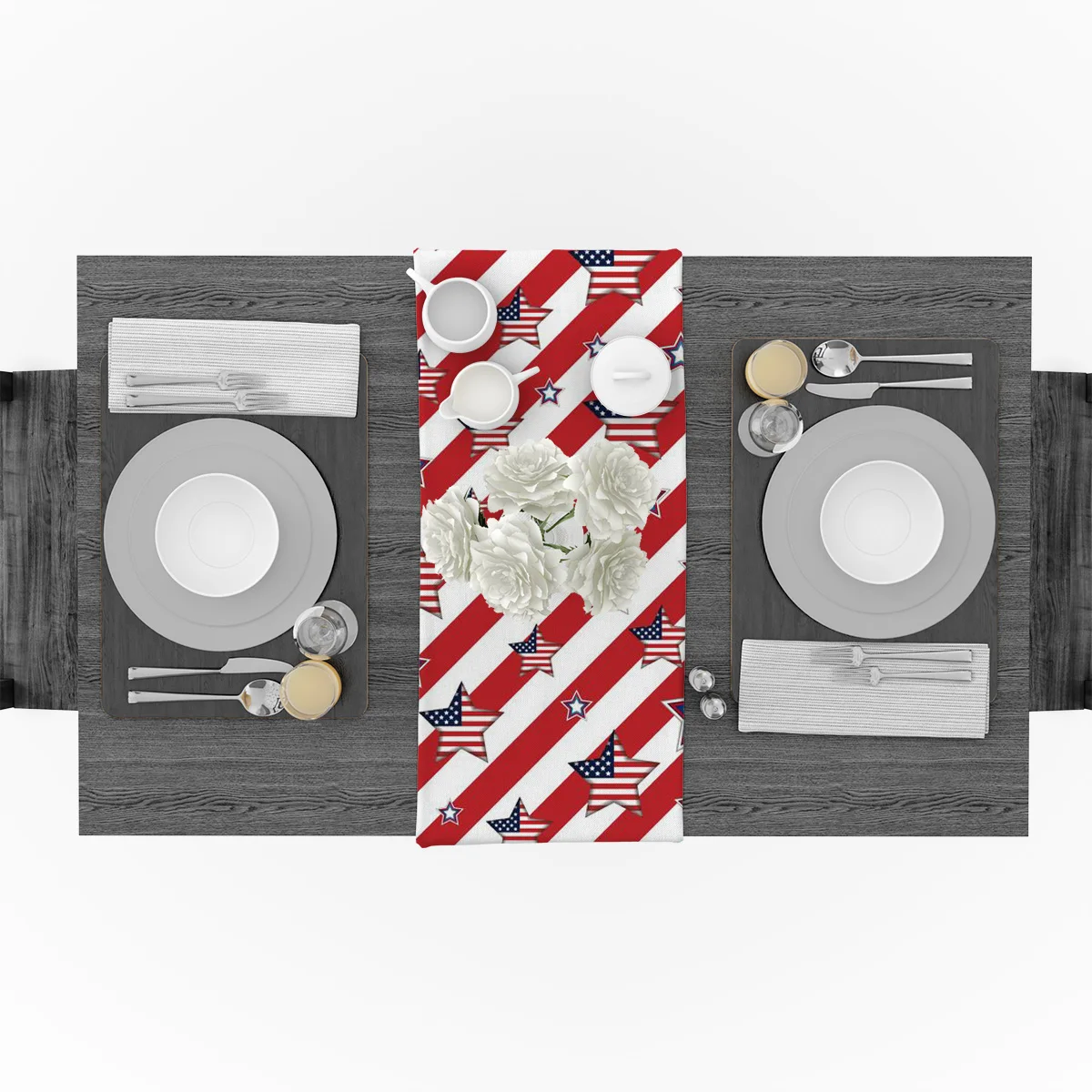 Независимый день ретро-флаг США Звездные Бегуны для свадьбы праздник украшение