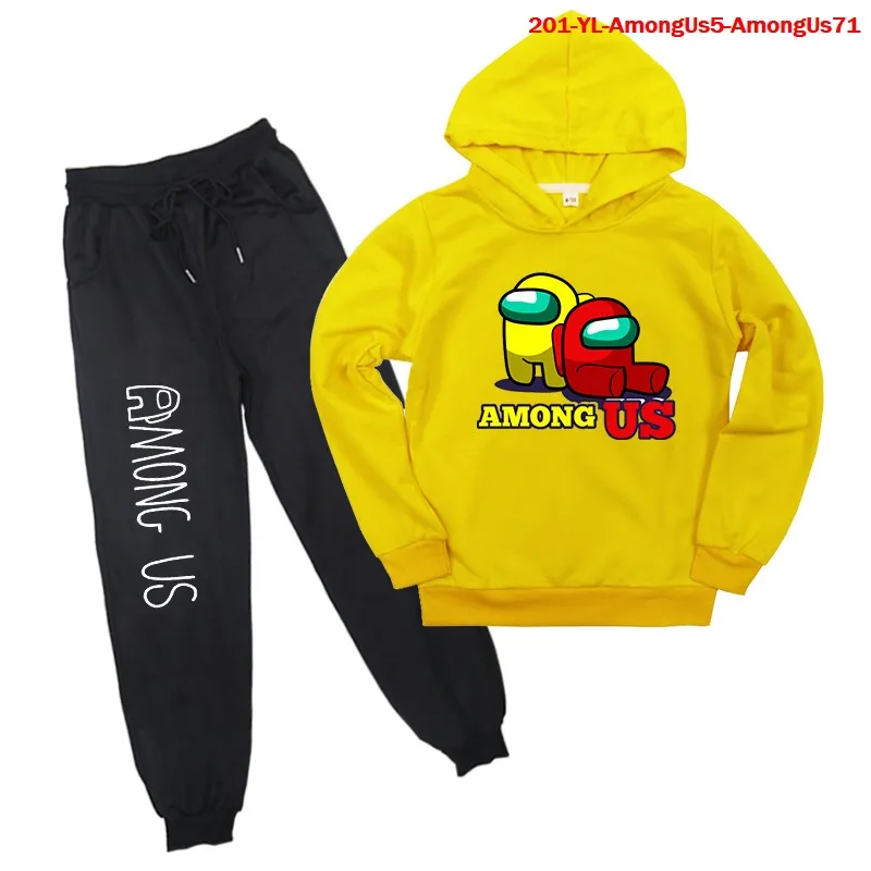 

2021 Hoodies Printed Among Us Impostor Graphic Children Hoodies Suit Long Sleeved Sweatshirt +Casual Sport Pants Set Streetwear