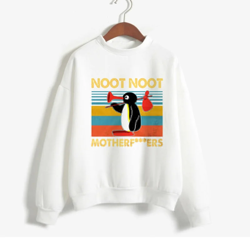 Женские топы толстовки с капюшоном Забавный принт Noot Pingu Толстовка для женщин