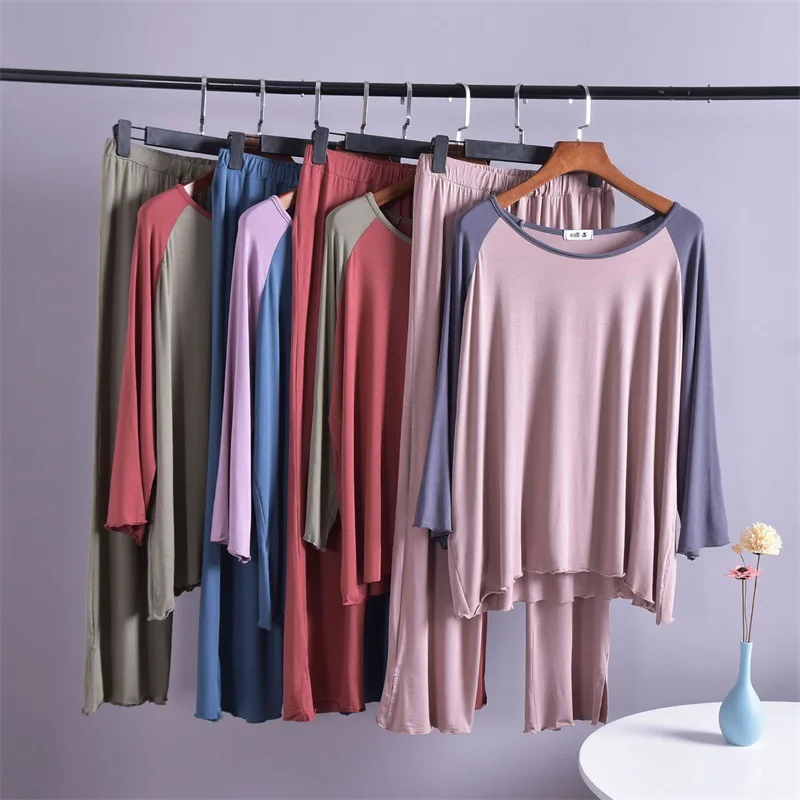 

Новинка 2020, женская летняя и осенняя пижама из модала для отдыха и дома, женский костюм из 2 предметов, можно носить на улице, женская ночная р...