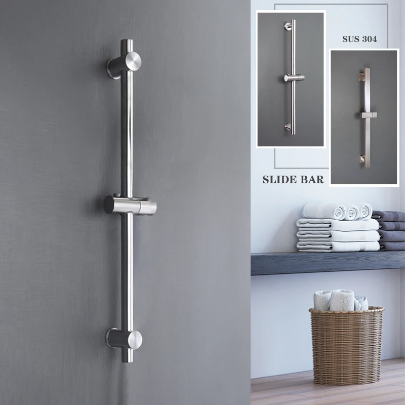 Скользящая стойка для душа из матовой нержавеющей стали передвижная