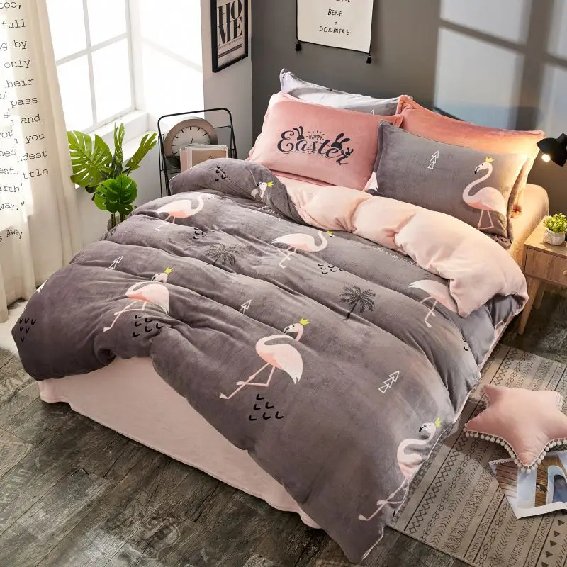 6 шт. фланелевая бархат пододеяльник комплекты один Queen Размеры постельные