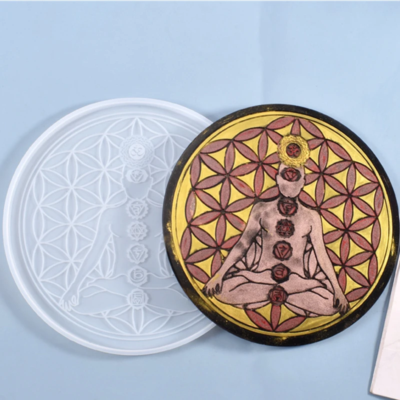 

DIY Crystal Epoxy Molds, Homemade Good-looking and Cool Divination Compass Swing Table Decoration Silicone Mold