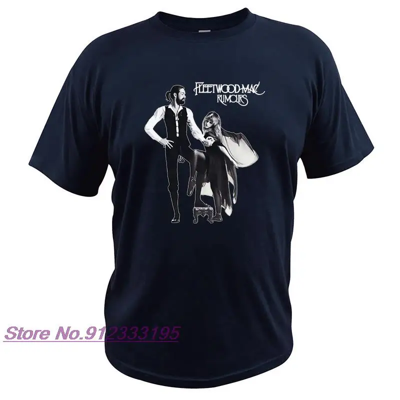 Fleetwood Mac T Shirt Album Rumours Tshirt British-American Rock Band Short Sleeve EU Size Camiseta 100% Cotton Tee Tops