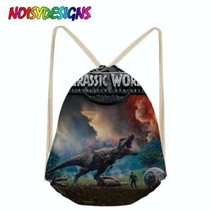 Сумка на шнурке, Детская сумка с динозавром, 3D тираннозавр с животными, рюкзак для мужчин с принтом, Наплечные сумки для школьников, повседневные сумки для мальчиков